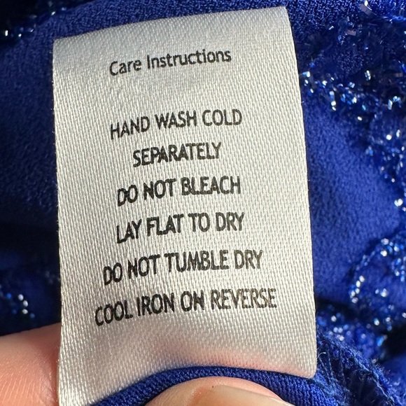 Vibrant Royal Blue Embellished Mini Dress – Size Small (Honey and Rosie) - Picture 8 of 8